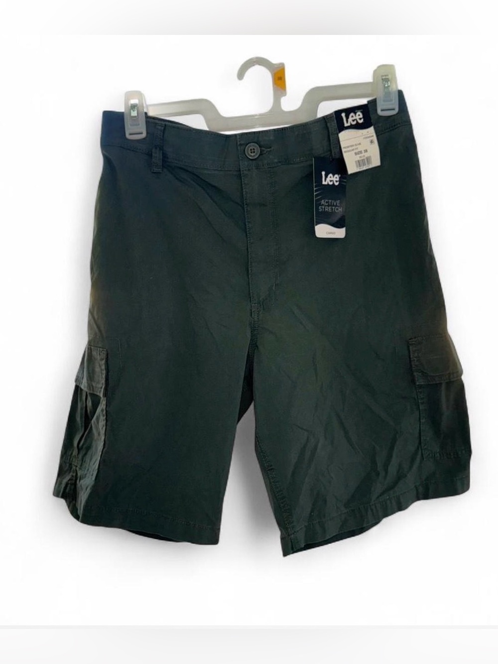 Lee Mens 38 Frontier Olive Active Stretch Hybrid Motion Flex Cargo Shorts NWT